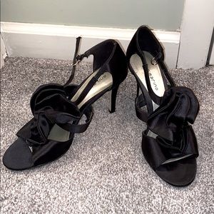Black Satin Heels